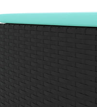 7-tlg. Garten-Lounge-Set mit Kissen Schwarz Poly Rattan