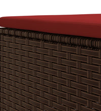 7-tlg. Garten-Lounge-Set mit Kissen Braun Poly Rattan