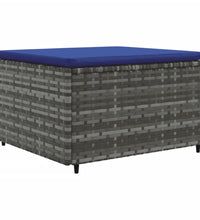 7-tlg. Garten-Lounge-Set mit Kissen Grau Poly Rattan