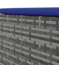 7-tlg. Garten-Lounge-Set mit Kissen Grau Poly Rattan