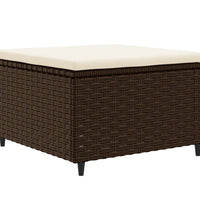 7-tlg. Garten-Lounge-Set mit Kissen Braun Poly Rattan