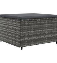 7-tlg. Garten-Lounge-Set mit Kissen Grau Poly Rattan