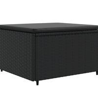 7-tlg. Garten-Lounge-Set mit Kissen Schwarz Poly Rattan