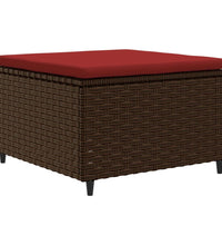 7-tlg. Garten-Lounge-Set mit Kissen Braun Poly Rattan
