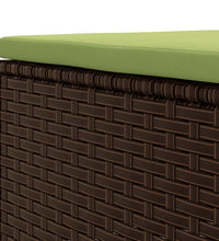 7-tlg. Garten-Lounge-Set mit Kissen Braun Poly Rattan