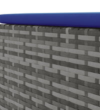 7-tlg. Garten-Lounge-Set mit Kissen Grau Poly Rattan