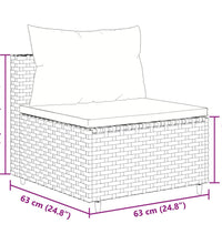 7-tlg. Garten-Lounge-Set mit Kissen Braun Poly Rattan