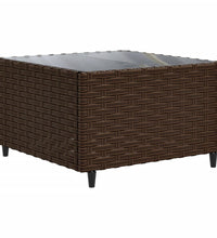 10-tlg. Garten-Lounge-Set mit Kissen Braun Poly Rattan