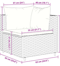 10-tlg. Garten-Lounge-Set mit Kissen Braun Poly Rattan