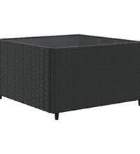 10-tlg. Garten-Lounge-Set mit Kissen Schwarz Poly Rattan