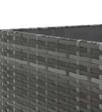 11-tlg. Garten-Lounge-Set mit Kissen Grau Poly Rattan