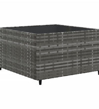 10-tlg. Garten-Sofagarnitur mit Kissen Grau Poly Rattan