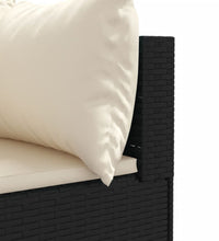 9-tlg. Garten-Sofagarnitur mit Kissen Schwarz Poly Rattan