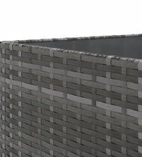 10-tlg. Garten-Sofagarnitur mit Kissen Grau Poly Rattan