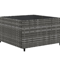 11-tlg. Garten-Sofagarnitur mit Kissen Grau Poly Rattan