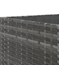 11-tlg. Garten-Sofagarnitur mit Kissen Grau Poly Rattan