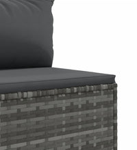 10-tlg. Garten-Sofagarnitur mit Kissen Grau Poly Rattan