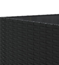 11-tlg. Garten-Sofagarnitur mit Kissen Schwarz Poly Rattan