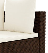 5-tlg. Garten-Sofagarnitur mit Kissen Braun Poly Rattan