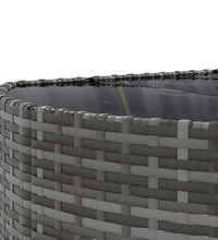 5-tlg. Garten-Sofagarnitur mit Kissen Grau Poly Rattan