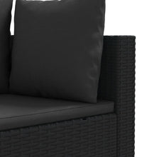 5-tlg. Garten-Sofagarnitur mit Kissen Schwarz Poly Rattan