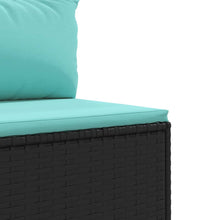 5-tlg. Garten-Sofagarnitur mit Kissen Schwarz Poly Rattan