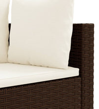 7-tlg. Garten-Sofagarnitur mit Kissen Braun Poly Rattan