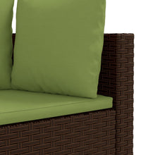 7-tlg. Garten-Sofagarnitur mit Kissen Braun Poly Rattan