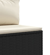 8-tlg. Garten-Sofagarnitur mit Kissen Schwarz Poly Rattan