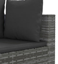 8-tlg. Garten-Sofagarnitur mit Kissen Grau Poly Rattan