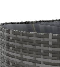 8-tlg. Garten-Sofagarnitur mit Kissen Grau Poly Rattan