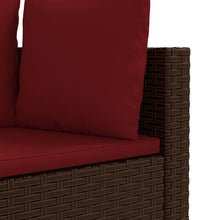 6-tlg. Garten-Sofagarnitur mit Kissen Braun Poly Rattan