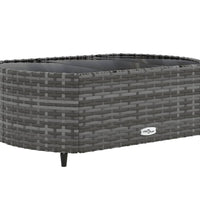 10-tlg. Garten-Sofagarnitur mit Kissen Grau Poly Rattan
