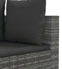 10-tlg. Garten-Sofagarnitur mit Kissen Grau Poly Rattan