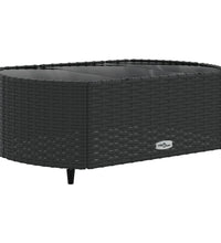 10-tlg. Garten-Sofagarnitur mit Kissen Schwarz Poly Rattan