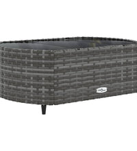 10-tlg. Garten-Sofagarnitur mit Kissen Grau Poly Rattan