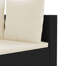 10-tlg. Garten-Sofagarnitur mit Kissen Schwarz Poly Rattan