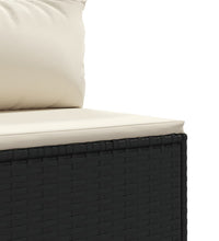 10-tlg. Garten-Sofagarnitur mit Kissen Schwarz Poly Rattan