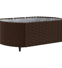 10-tlg. Garten-Sofagarnitur mit Kissen Braun Poly Rattan