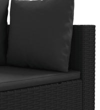 10-tlg. Garten-Sofagarnitur mit Kissen Schwarz Poly Rattan