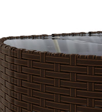 10-tlg. Garten-Sofagarnitur mit Kissen Braun Poly Rattan