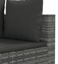 6-tlg. Garten-Sofagarnitur mit Kissen Grau Poly Rattan