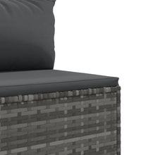 6-tlg. Garten-Sofagarnitur mit Kissen Grau Poly Rattan