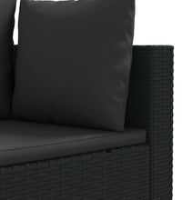 6-tlg. Garten-Sofagarnitur mit Kissen Schwarz Poly Rattan