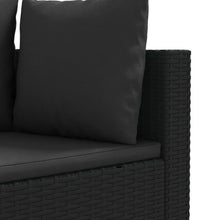 9-tlg. Garten-Sofagarnitur mit Kissen Schwarz Poly Rattan
