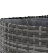 9-tlg. Garten-Sofagarnitur mit Kissen Grau Poly Rattan