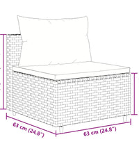 7-tlg. Garten-Sofagarnitur mit Kissen Schwarz Poly Rattan