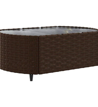 7-tlg. Garten-Sofagarnitur mit Kissen Braun Poly Rattan