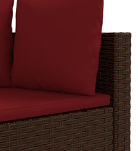 7-tlg. Garten-Sofagarnitur mit Kissen Braun Poly Rattan