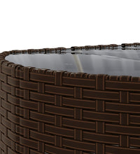 7-tlg. Garten-Sofagarnitur mit Kissen Braun Poly Rattan